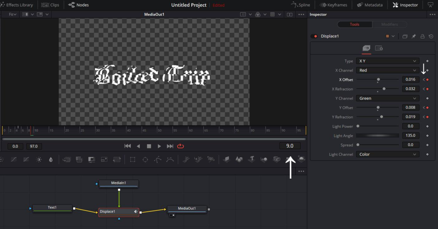 displace 노드 키프레임 설정2