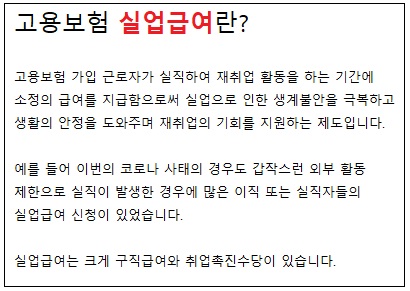 실업급여 받는 기간 실업급여 조건, 신청방법과 3