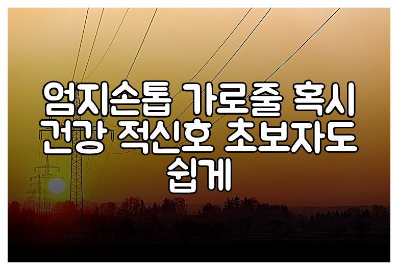 엄지손톱 가로줄 혹시 건강 적신호 초보자도 쉽게