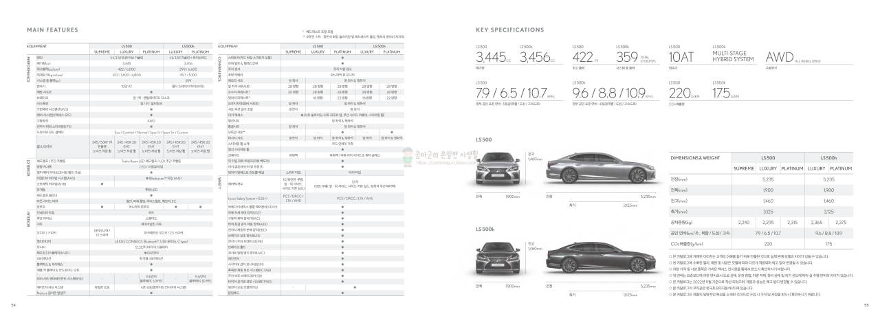 2023 렉서스 LS 카탈로그와 가격정보