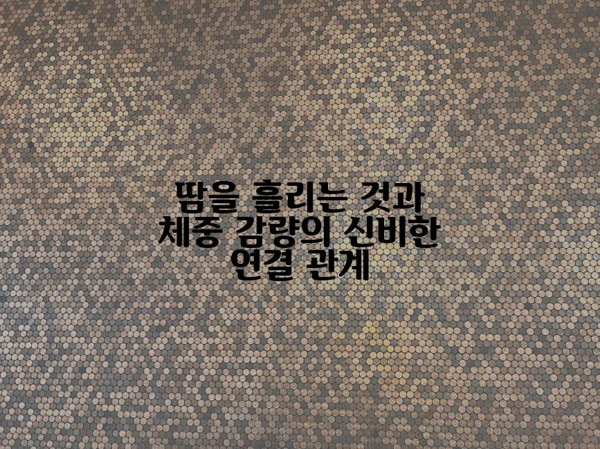 땀을 흘리는 것과 체중 감량의 신비한 연결 관계