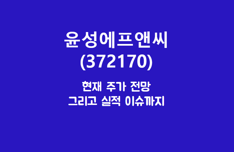  윤성에프앤씨 (372170) 이차전지는 내가 믹싱!