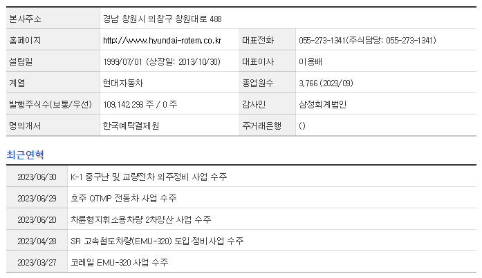 현대로템 주가 전망