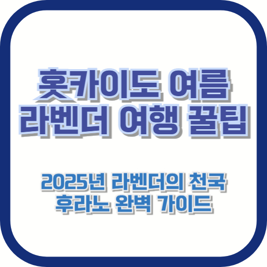 [홋카이도 여름 라벤더 여행 꿀팁] 2025년 라벤더의 천국, 후라노 완벽 가이드