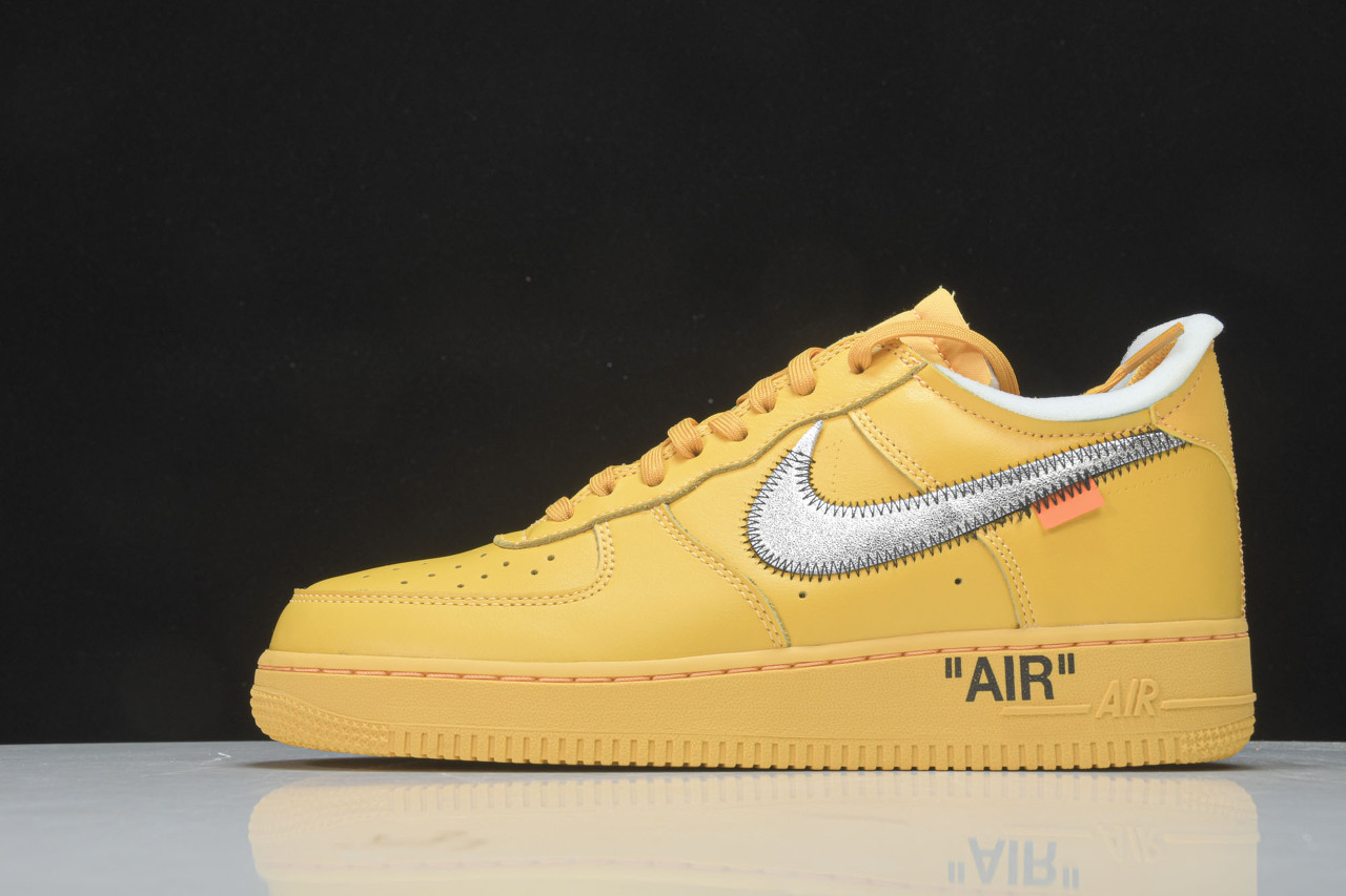  [NIKE x OFF WHITE] S2 나이키 X 오프화이트 에어 포스1 유니버시티 골드 UNIVERCITY GOLD DD1876-700