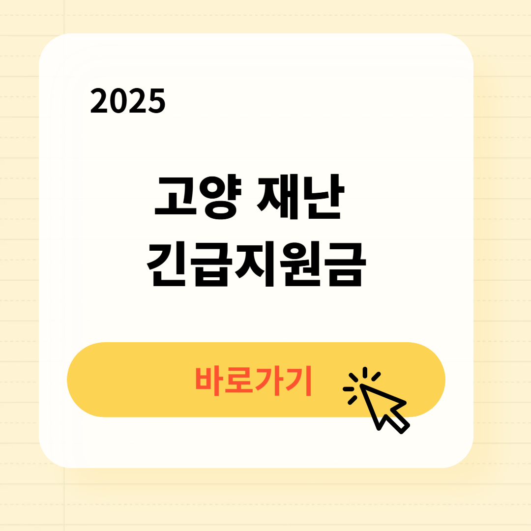 고양 긴급지원금 신청방법 사용처
