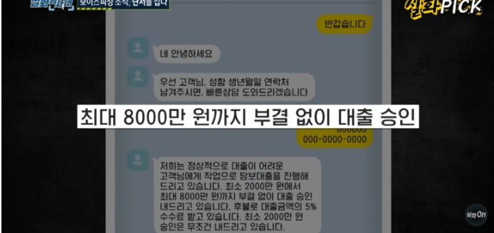 보이스피싱 문자 사례