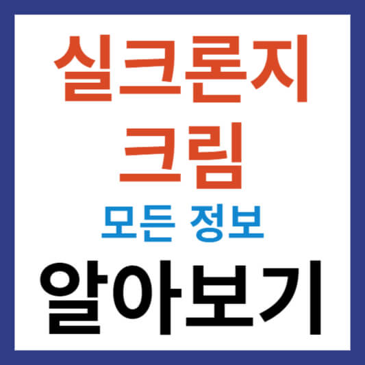 실크론지 크림에 대한 모든 설명