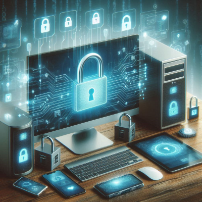 디지털 네트워크와 장치가 연결된 보안 시스템