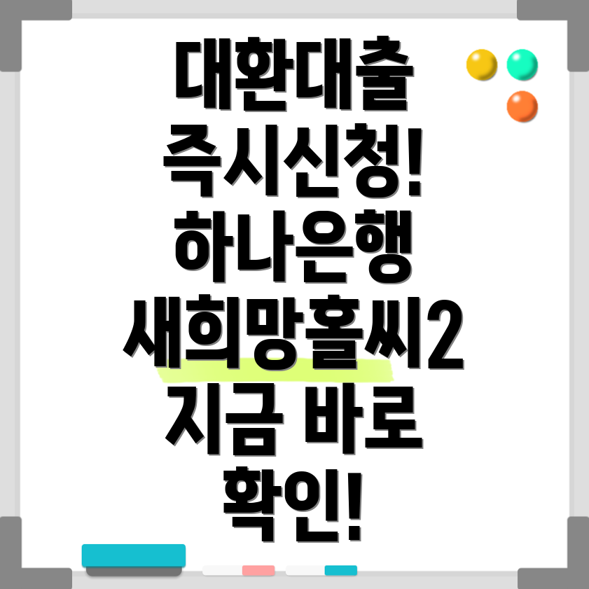 하나은행 새희망홀씨2 대환대출