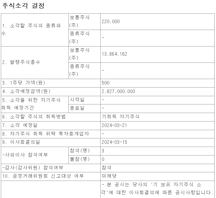 자사주 소각