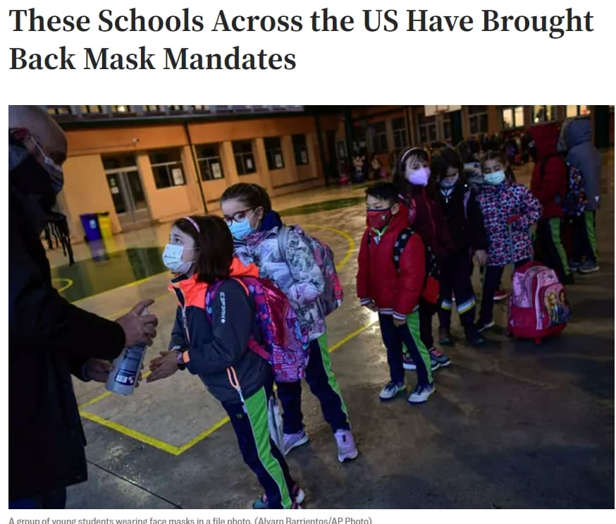  코로나 재개?...군불 지피는 한국 언론들 These Schools Across the US Have Brought Back Mask Mandates