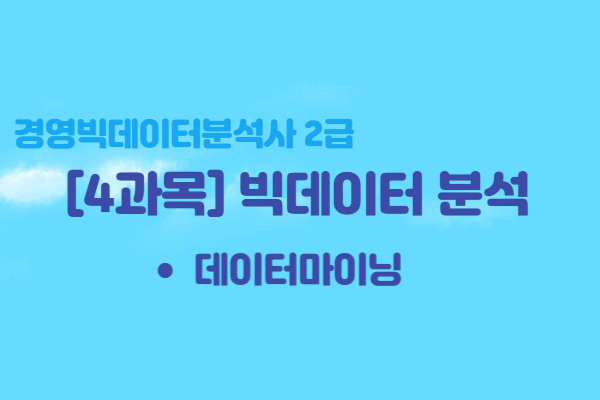  [경영빅데이터분석사2급] 4과목 빅데이터 분석 - 데이터마이닝