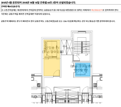  비상용 피난용 엘리베이터 승강기 구조 차이 비교