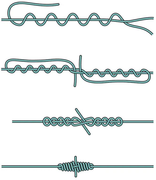 낚시매듭 묶는법 - 양쪽 꼬임 매듭(블러드 노트)
