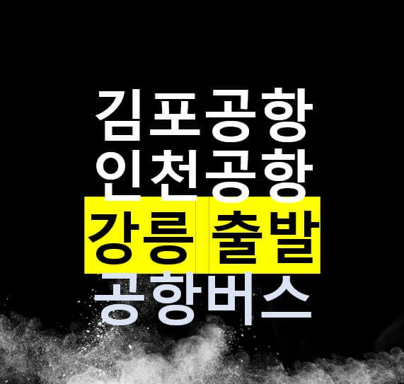  강릉에서 김포공항, 인천공항 공항리무진 버스 / 시간표, 요금, 버스타고앱