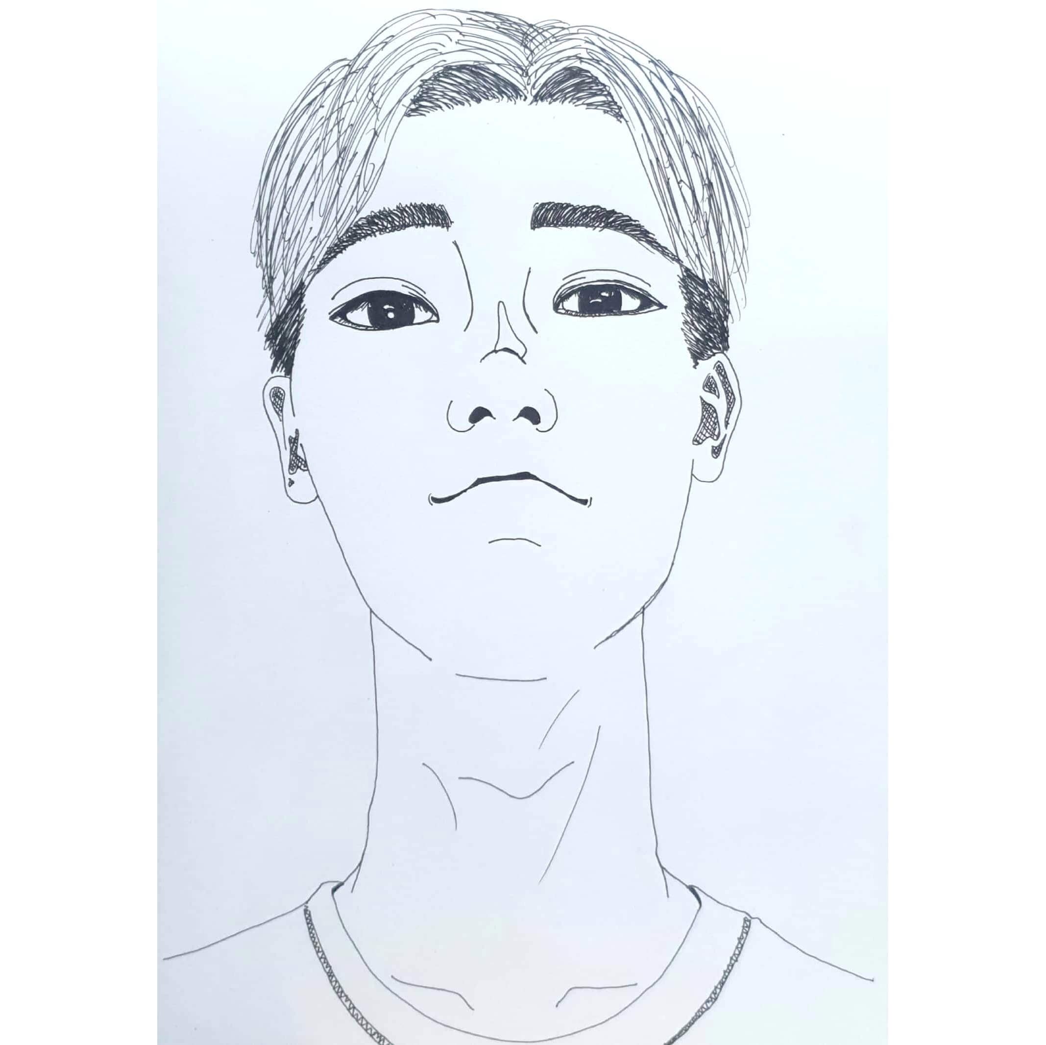  Self 셀프 / 일러스트 그림 드로잉 / 인물화 그리기
