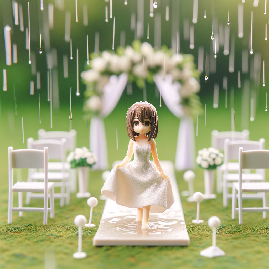 비가 내리는 결혼식 이미지