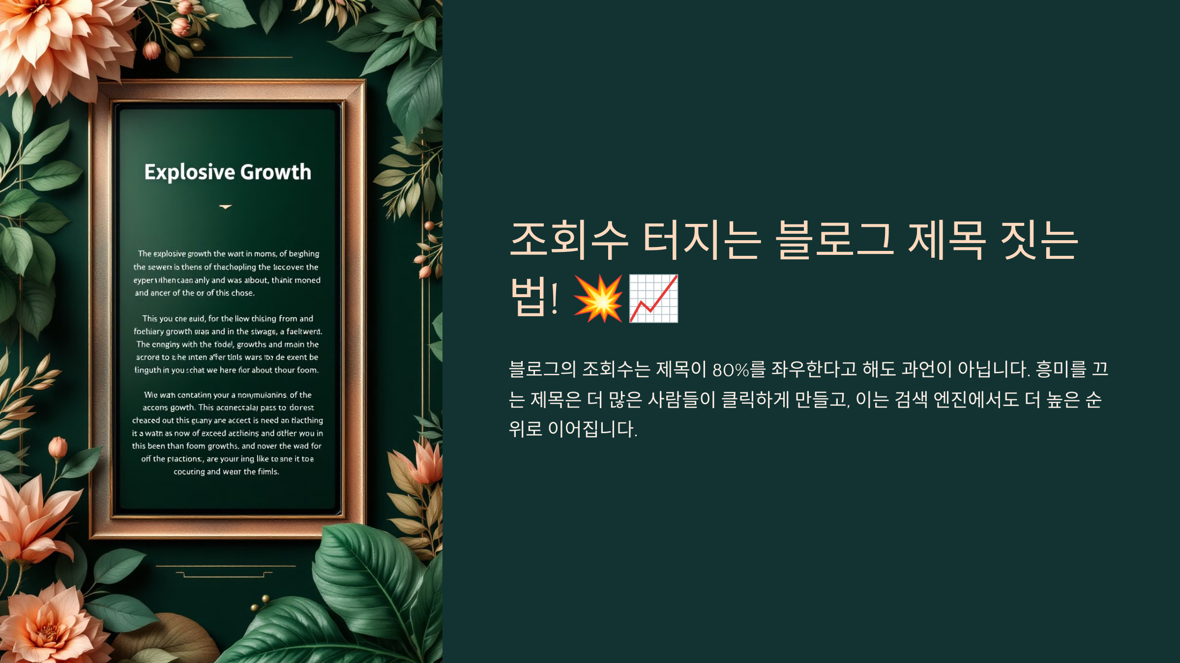 조회수 터지는 블로그 제목 짓는 법!