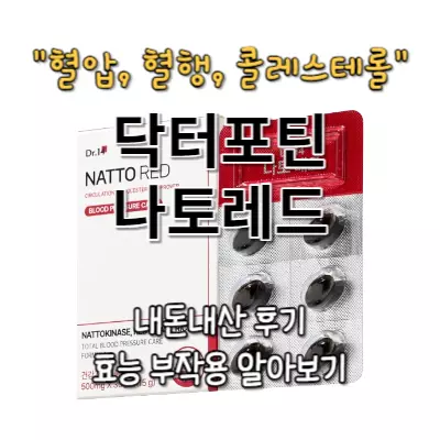 닥터포틴 나토레드 내돈내산 후기 효능 부작용(나토키나제 & 홍국)