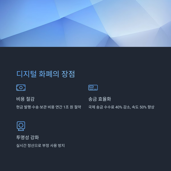 디지털 화폐의 장점