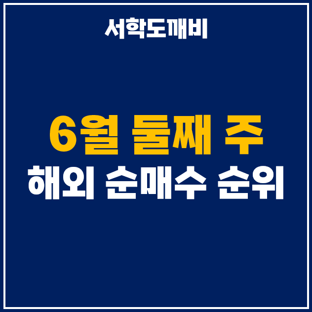  6월 둘째주 해외 순매수 상위 주식