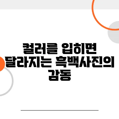 컬러를 입히면 달라지는 흑백사진의 감동