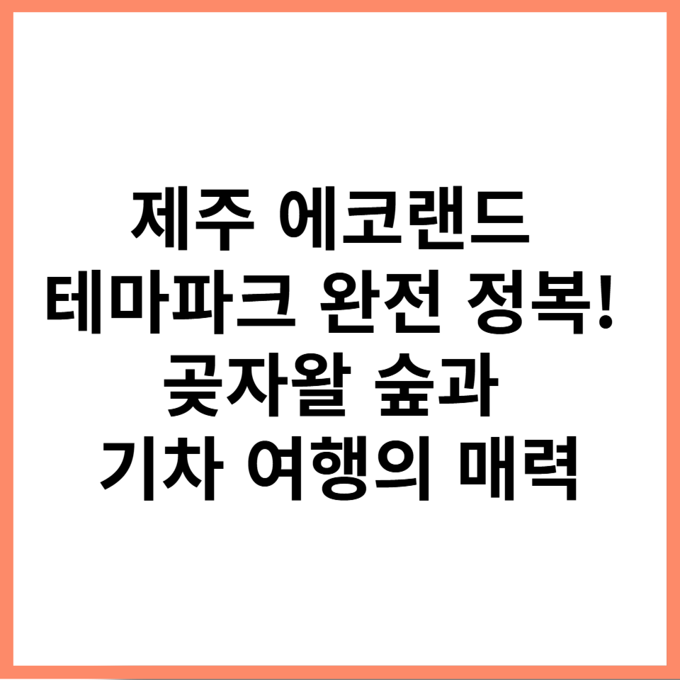 제주 에코랜드 테마파크 완전 정복! 곶자왈 숲과 기차 여행의 매력