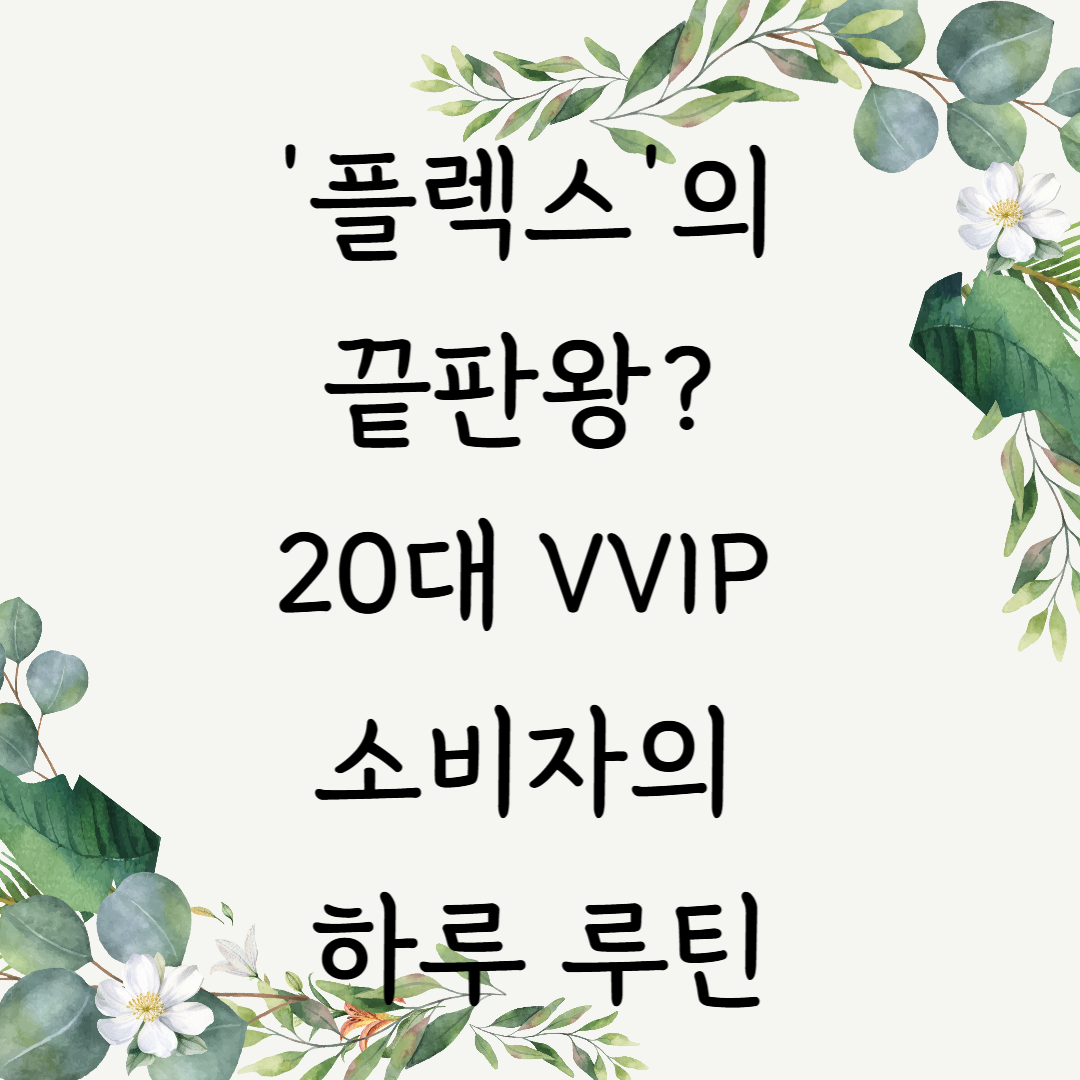 Vvip Folder ‘플렉스’의 끝판왕? 20대 VVIP 소비자의 하루 루틴