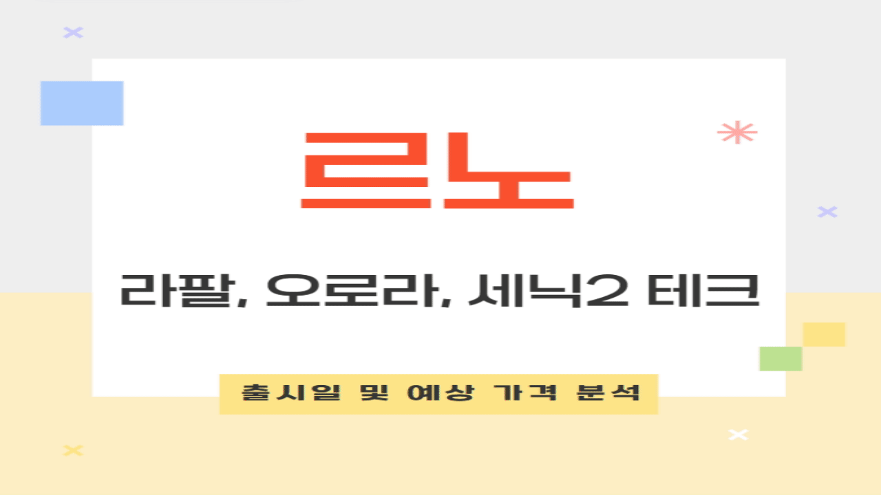 라팔 SUV, 오로라, 세닉 2테크: 출시일 및 예상 가격 분석