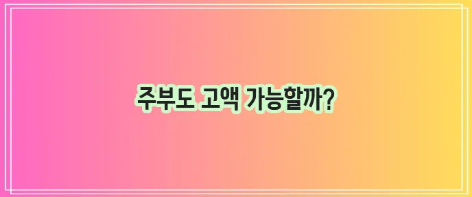 비대면 무서류 고액 한도 승인이 가능한 주부 대출