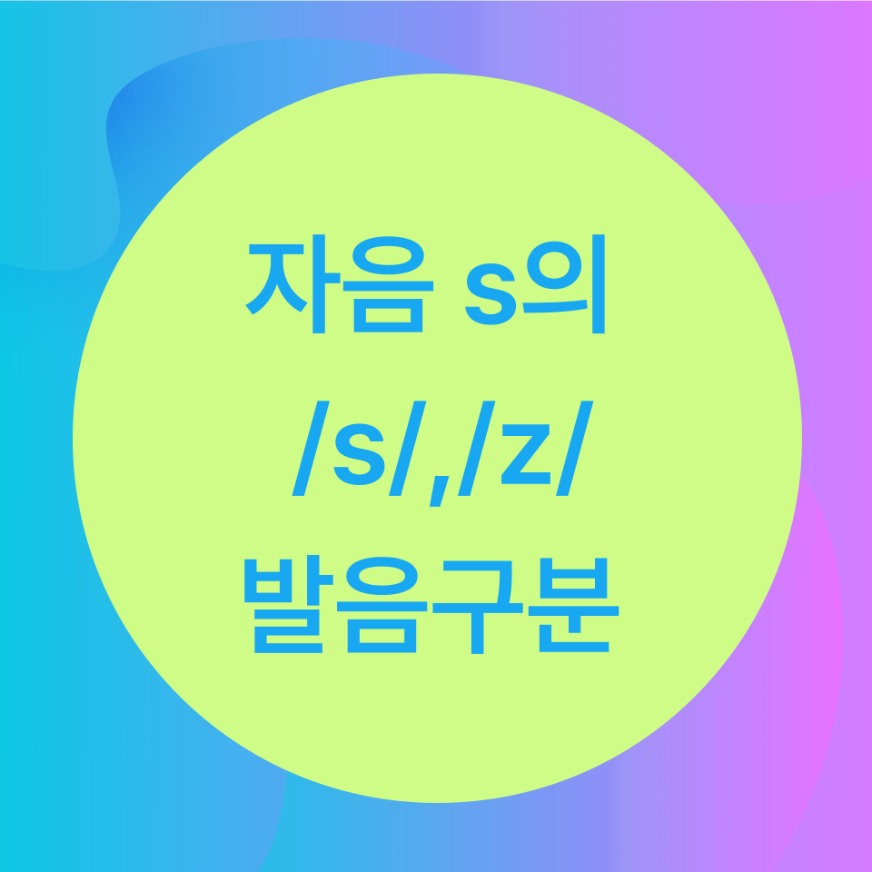 [블로그] 영어자음 s를 /s/와 /z/발음으로 구분하기 (2)