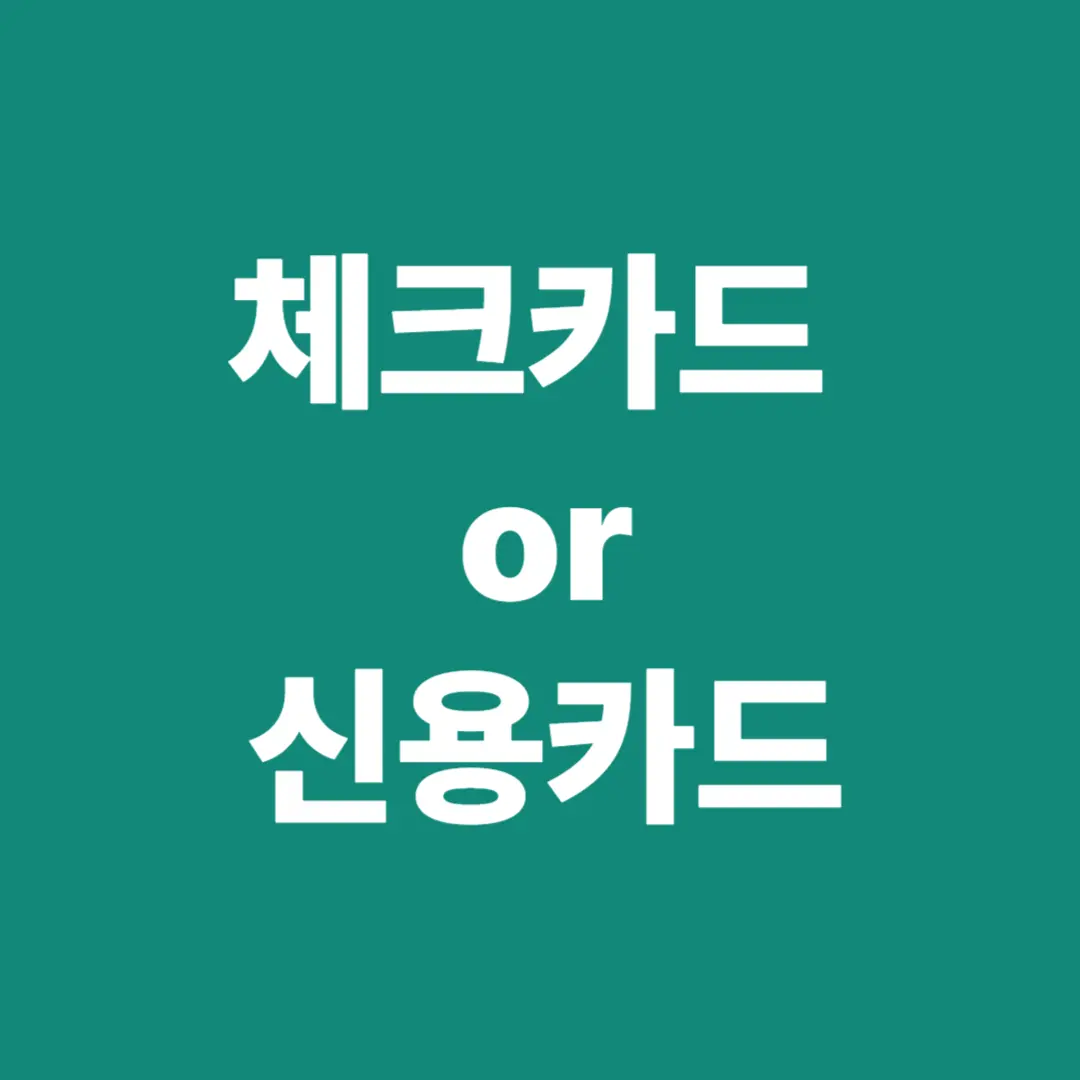 체크카드 vs 신용카드 선택법