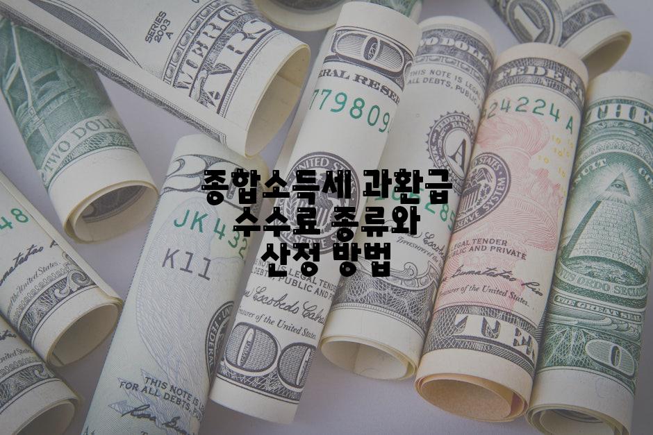 종합소득세 과환급 수수료 종류와 산정 방법