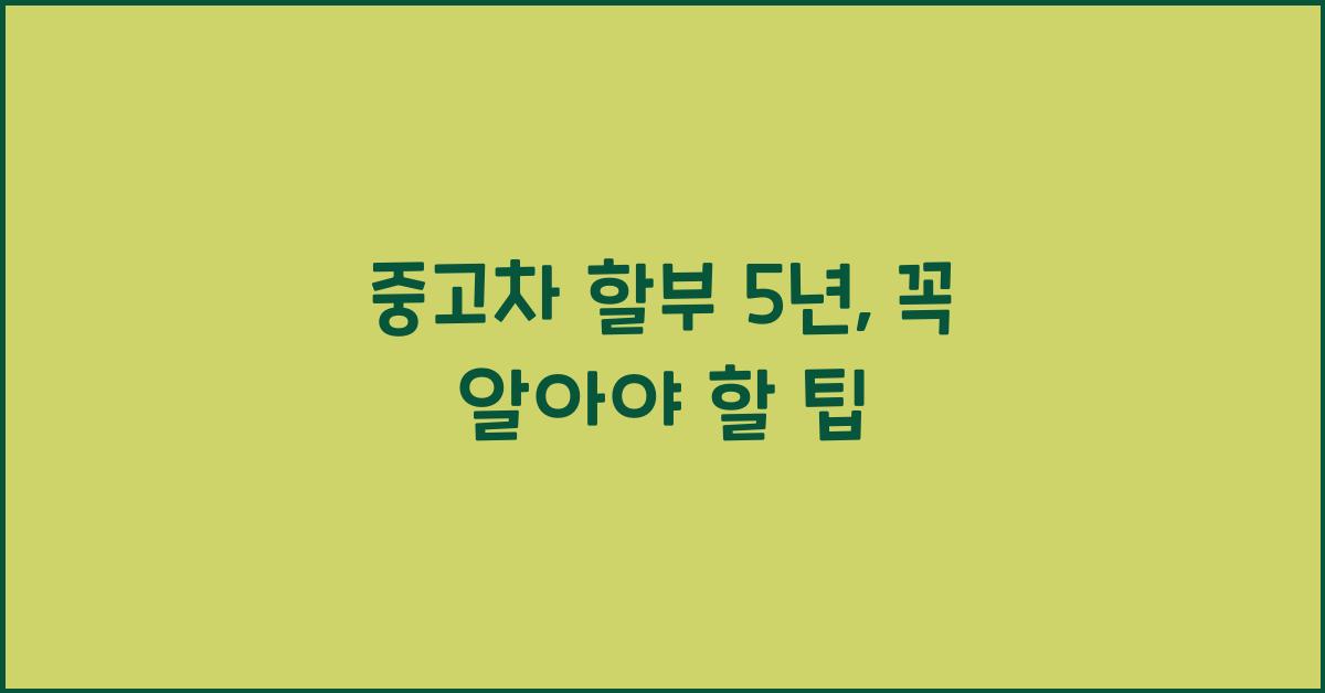 중고차 할부 5년