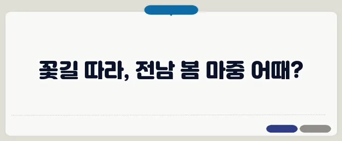 봄철 전남 매화와 진달래 여행 명소