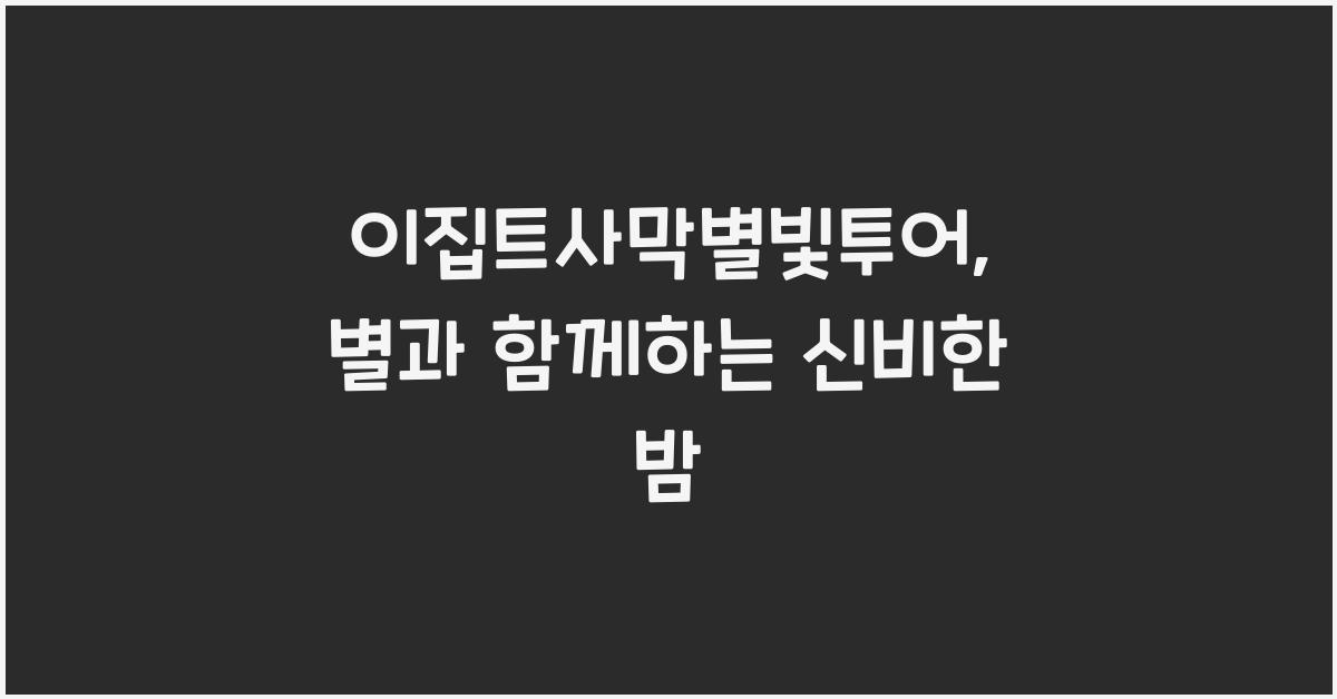이집트사막별빛투어