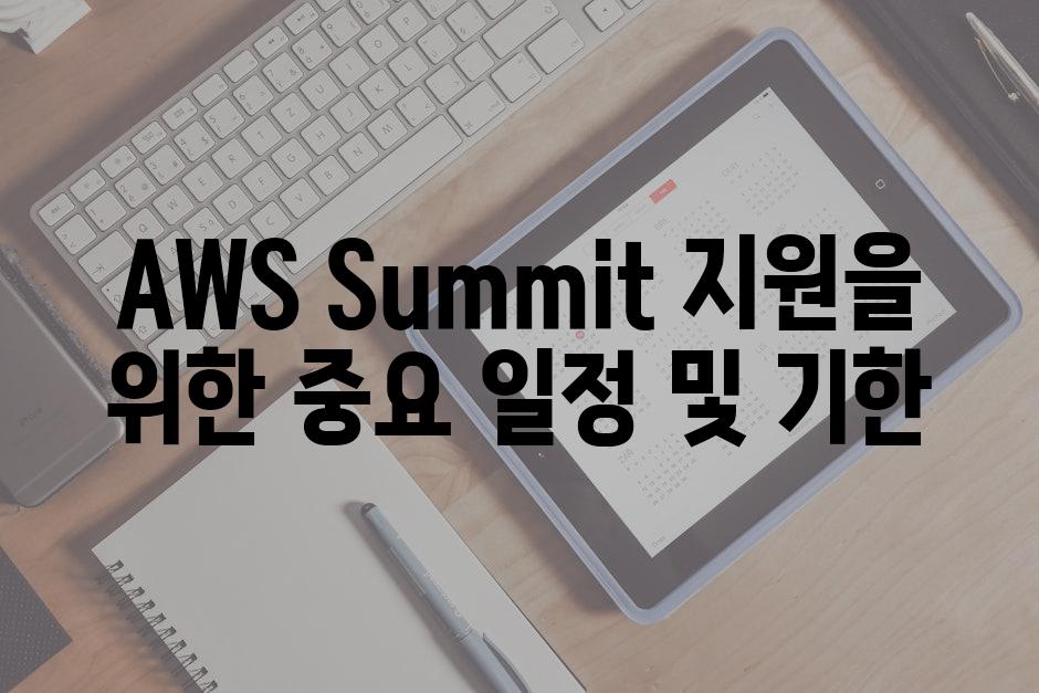 AWS Summit 지원을 위한 중요 일정 및 기한