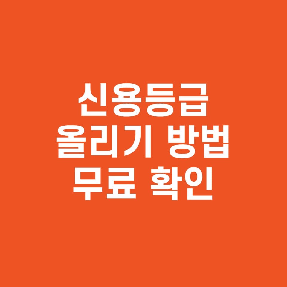  개인 신용등급 올리기 방법과 무료 확인 사이트