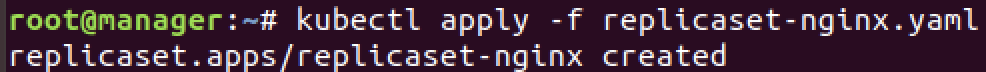 kubectl apply replicaset