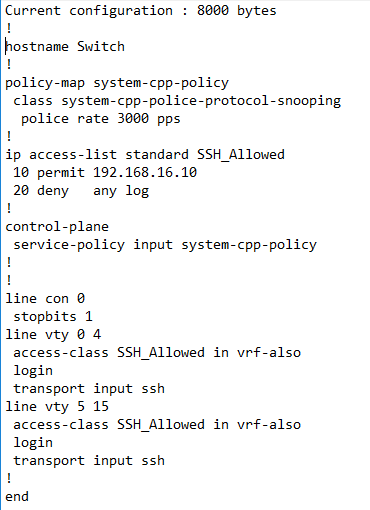 Running Configuration