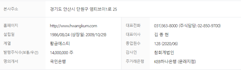  [주식] 황금에스티(032560) 그리고 오늘 강세 관심종목
