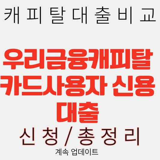 우리금융캐피탈
카드사용자 신용대출