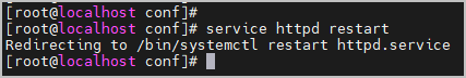 httpd 서비스 재기동