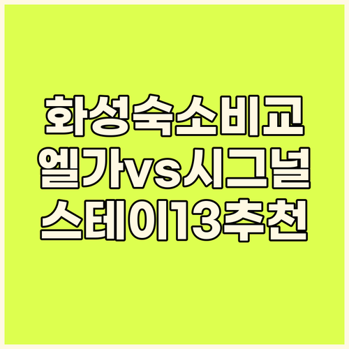 화성 여행 숙소 고민? 엘가호텔 화성