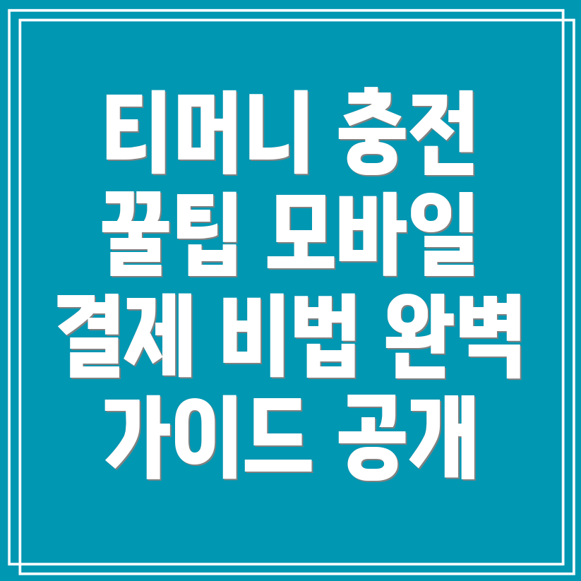 모바일 티머니 충전방법