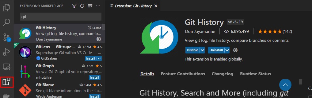 git history 설치