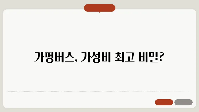 가평버스 비용 후기 총쌕리