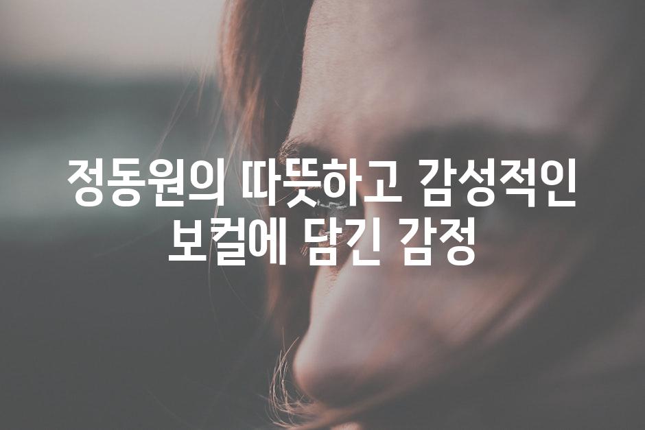 정동원의 따뜻하고 감성적인 보컬에 담긴 감정
