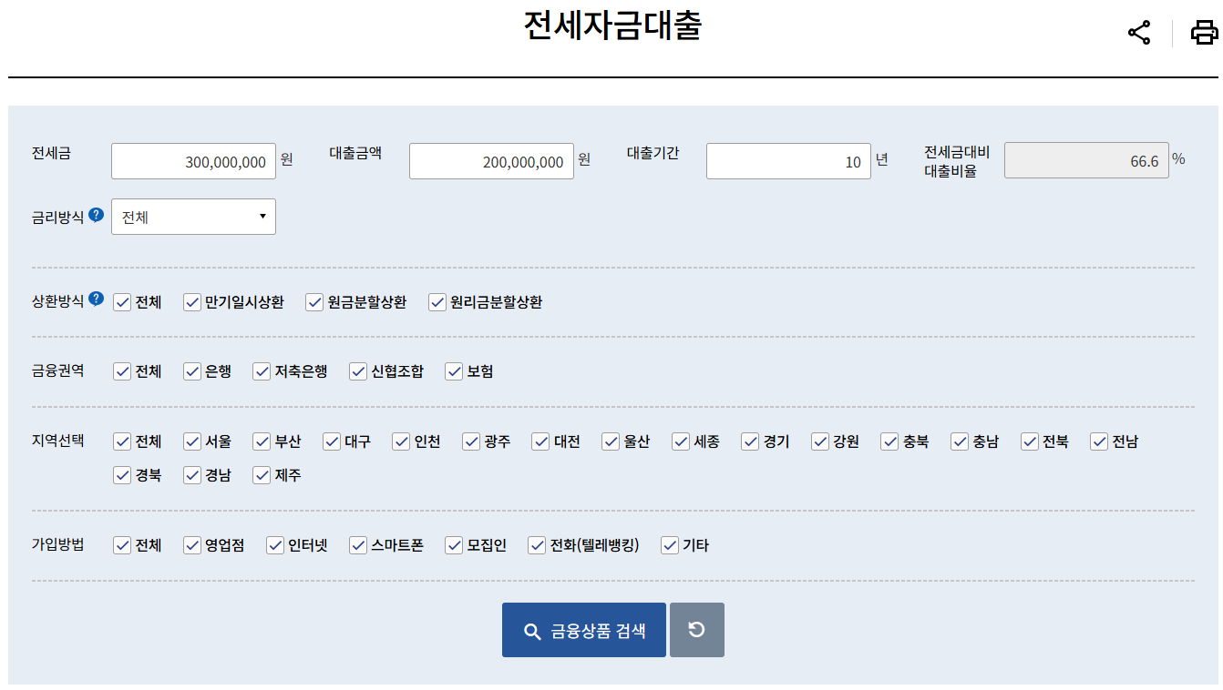 전세자금대출비교